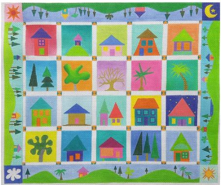 click here to view larger image of Little Houses - 13M (hand painted canvases)