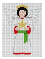 click here to view larger image of Boy Angel w/Star - White (hand painted canvases)