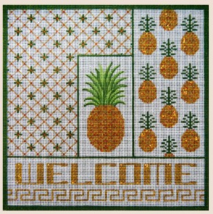 click here to view larger image of Welcome Pineapple (hand painted canvases)