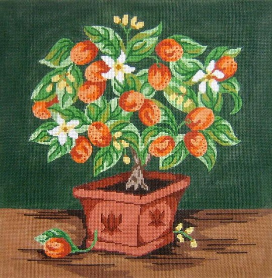 click here to view larger image of Kumquat Topiary (hand painted canvases)