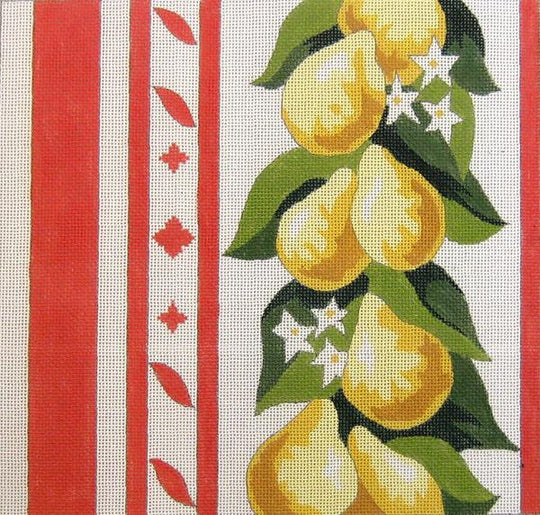 click here to view larger image of Lemon Border Pillow (hand painted canvases)