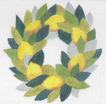 click here to view larger image of Lemon Wreath (hand painted canvases)