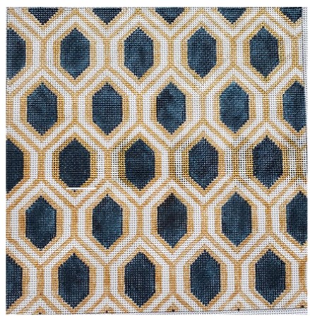 click here to view larger image of Geometric in Navy and Gold (hand painted canvases)
