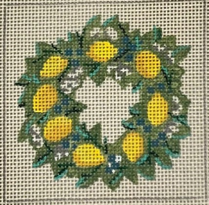 click here to view larger image of Little Lemon Wreath (hand painted canvases)