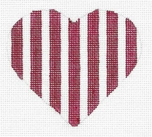 click here to view larger image of Heart - Red Stripe Valentine (hand painted canvases)