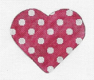 click here to view larger image of Heart - White Dots on Red Valentine (hand painted canvases)