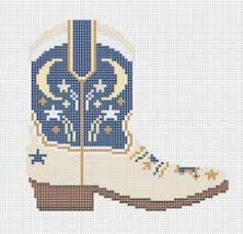 click here to view larger image of Moon and Stars Cowboy Boot (hand painted canvases)