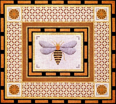 click here to view larger image of Oriental Bee w/Borders (hand painted canvases)