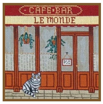 click here to view larger image of French Scenes - Cafe Store Front (hand painted canvases)