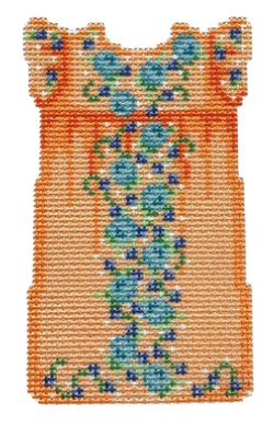 click here to view larger image of Orange/Aqua Mini Oaxaca Dress (printed canvas)