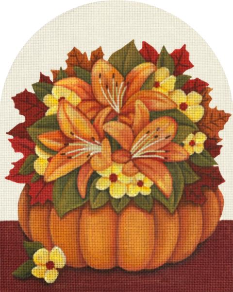 click here to view larger image of Orange Pumpkin Bouquet (hand painted canvases)
