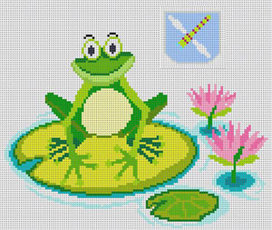 click here to view larger image of Frog on Lily Pad Tooth Fairy Pillow (hand painted canvases)