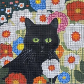 click here to view larger image of Flower Kitty - 18M (hand painted canvases)
