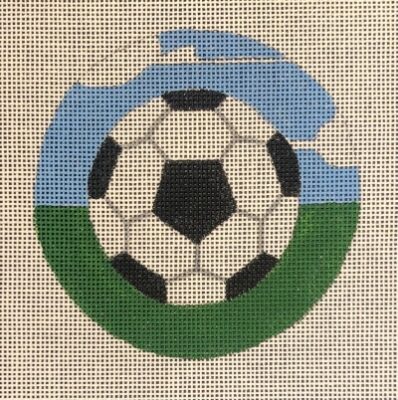 click here to view larger image of Soccer Ornament (hand painted canvases)