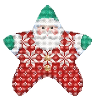 click here to view larger image of Nordic Snowflake PJ Santa (hand painted canvases)