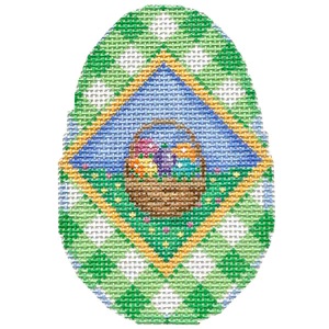 click here to view larger image of Easter Basket/Gingham Egg (hand painted canvases)