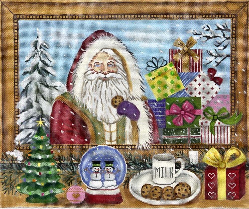 click here to view larger image of Santa in a Picture (hand painted canvases)