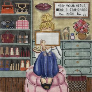 click here to view larger image of Stitching Girl - Couture Closet Stitching Girl (hand painted canvases)