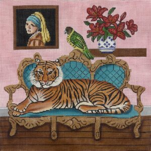 click here to view larger image of Tiger & Girl w/Pearl Earring (hand painted canvases)