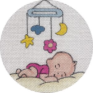 click here to view larger image of Baby Girl Sleeping Ornament (hand painted canvases)