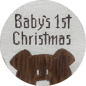 click here to view larger image of Babys First Christmas Teddy (hand painted canvases)