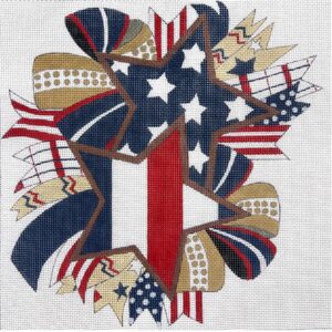 click here to view larger image of Fourth of July Bow (hand painted canvases)