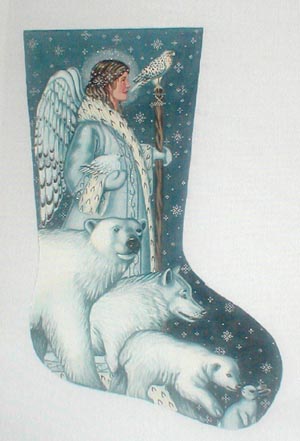 click here to view larger image of Arctic Angel Stocking (hand painted canvases)
