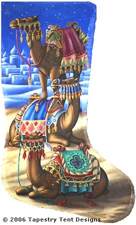 click here to view larger image of Camel Stocking (hand painted canvases)