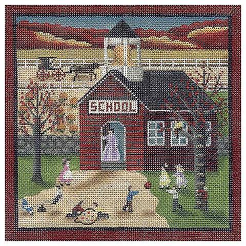 click here to view larger image of Fall Schoolhouse (hand painted canvases)