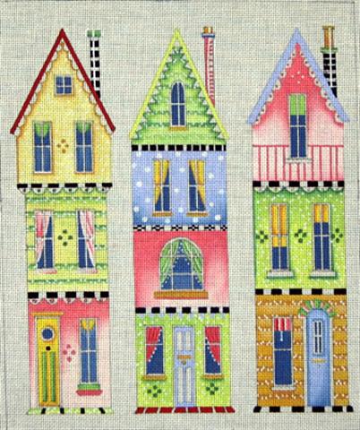 click here to view larger image of Row Houses (hand painted canvases)