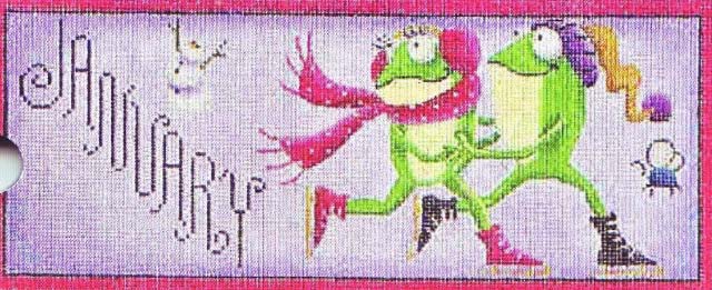 click here to view larger image of January Frogs (hand painted canvases)