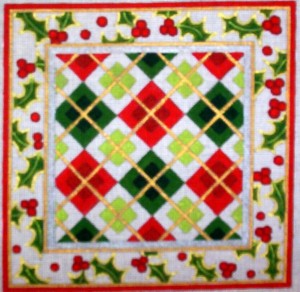 click here to view larger image of Christmas Plaid (hand painted canvases)