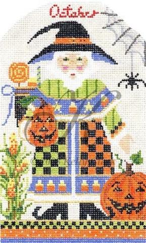 click here to view larger image of October Wizards Halloween Santa (hand painted canvases)