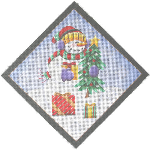 click here to view larger image of Present Snowman (hand painted canvases)