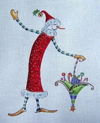 click here to view larger image of Santa Snowman (hand painted canvases)