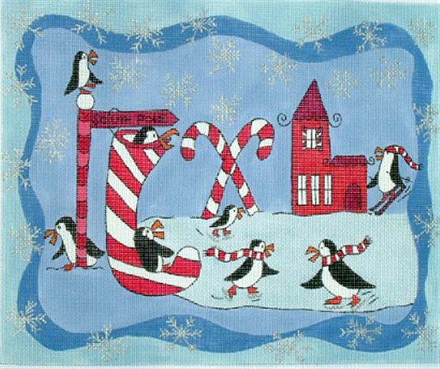 click here to view larger image of Penguin Christmas (hand painted canvases)