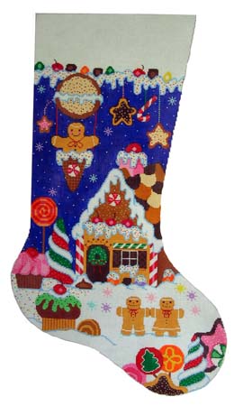 click here to view larger image of Candyland Stocking (hand painted canvases)