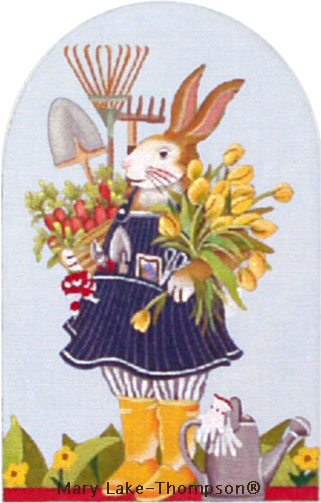 click here to view larger image of Gardening Bunny (hand painted canvases)