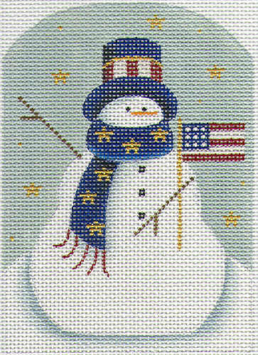 click here to view larger image of Independence Snowman (hand painted canvases)