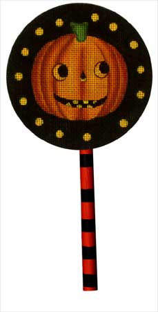 click here to view larger image of Jack-O-Lantern  Lollipop (with handpainted wooden stick) (hand painted canvases)