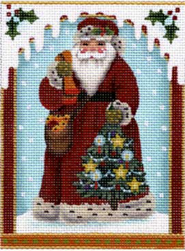 click here to view larger image of Russet Santa Ornament (hand painted canvases)