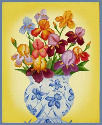 click here to view larger image of French Iris (hand painted canvases)