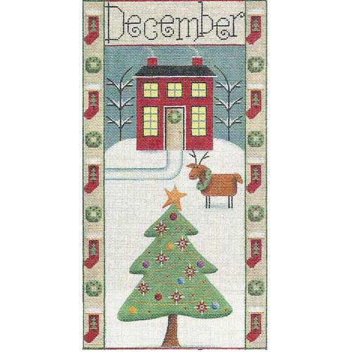 click here to view larger image of December / Christmas Folk Banner (hand painted canvases)
