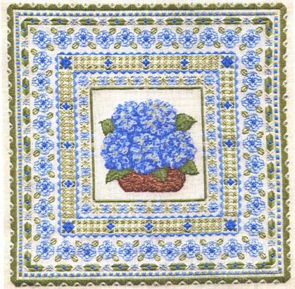click here to view larger image of Blue Hydrangea (counted canvas work)