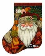 click here to view larger image of Old Fashioned Santa Mini Sock (hand painted canvases)