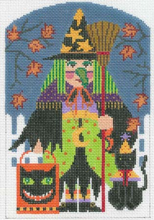 click here to view larger image of Witch Trick or Treater (hand painted canvases)