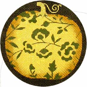 click here to view larger image of Fancy Pumpkins - Gold Vine (hand painted canvases)