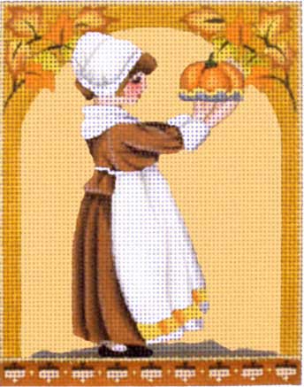 click here to view larger image of Pilgrims - Pumpkin Pie (hand painted canvases)