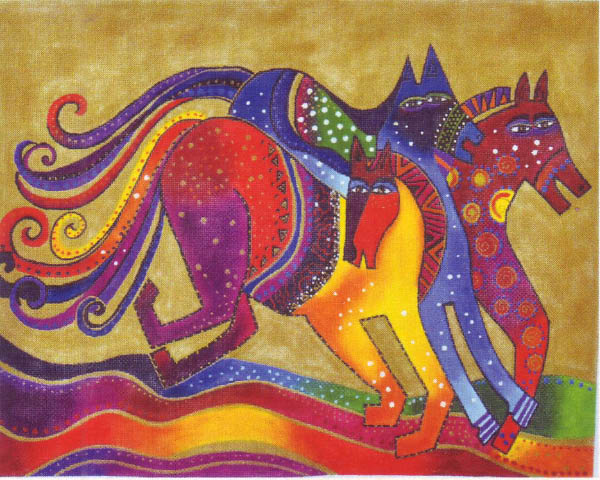 click here to view larger image of Dancing Horses (hand painted canvases)