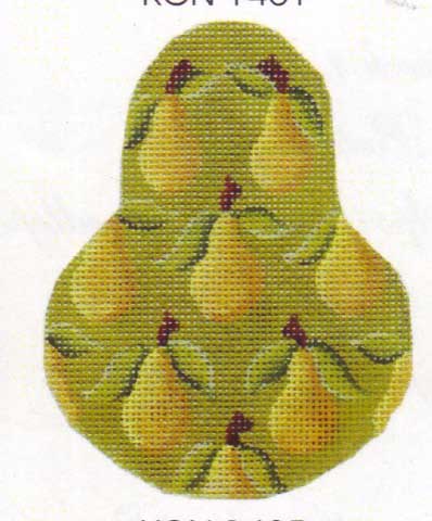 click here to view larger image of Yellow Bartlett  Pear Ornament (hand painted canvases)